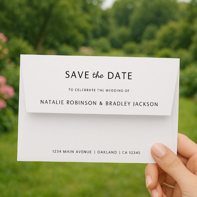 Minimal Modern Clean Simple Wedding Save The Date Envelope (Creator Uploaded)