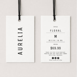 Minimal Modern Clothing Brand Hang Tag