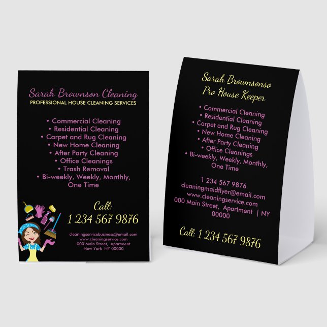 Minimal Modern Commercial Janitorial Maid cleaning (Front/Back)