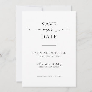 Minimal Modern Contemporary Script Save The Date