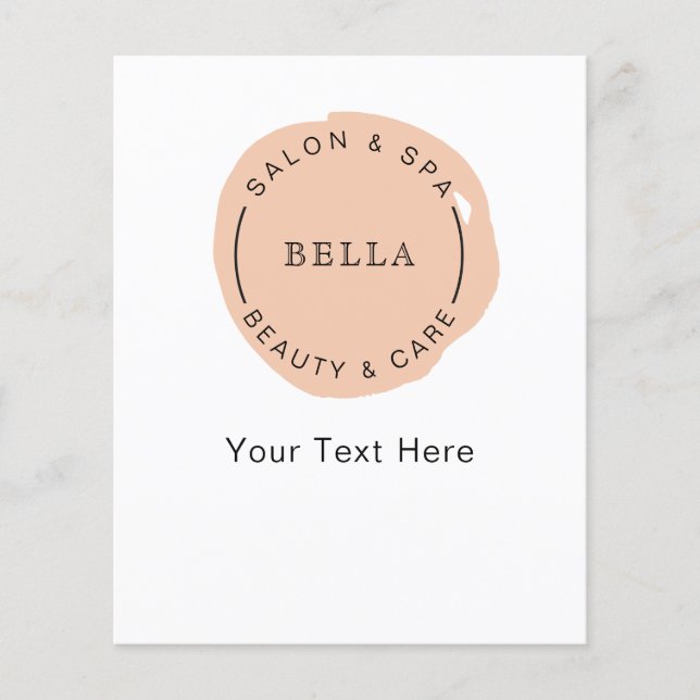 Minimal Modern Coral Salon and Spa Business Flyers (Front)