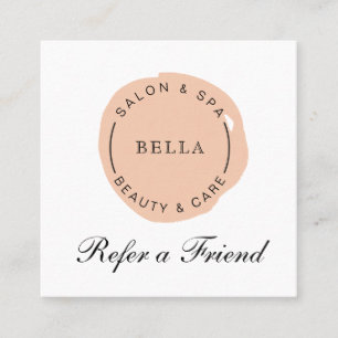 Minimal Modern Coral Salon and Spa Referral Card