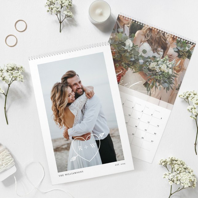 Minimal Modern Couple Wedding Photos Keepsake  Calendar (Minimal Modern Couple Wedding Photos Keepsake Calendar)
