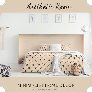 Minimal Modern Cream and Black Geometric Pillowcase