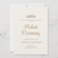 Minimal Modern Cream Henna Mehndi Muslim Ceremony