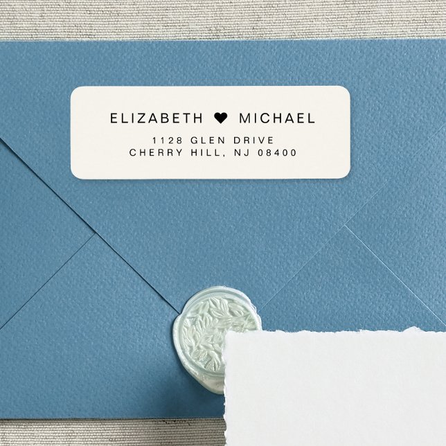 Minimal Modern Cream Wedding Return Address Return Address Label (Creator Uploaded)