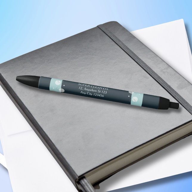 Minimal Modern Dark Blue Cleaning Services  Black Ink Pen (Creator Uploaded)