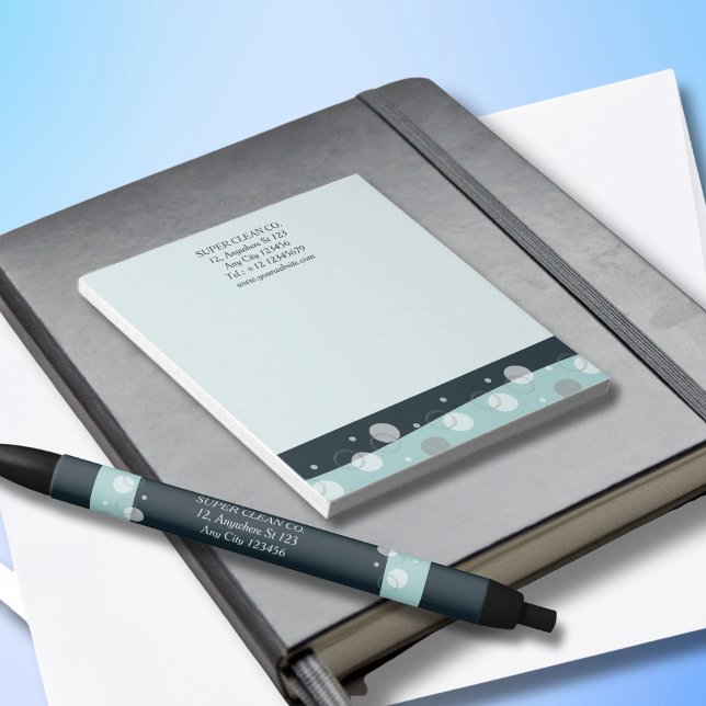 Minimal Modern Dark Blue Cleaning Services  Notepad (Creator Uploaded)