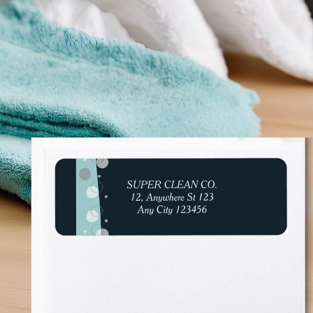 Minimal Modern Dark Blue Cleaning Services  Return Address Label (Creator Uploaded)