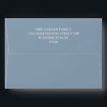 Minimal Modern Dusty Blue Matching Bat Mitzvah   Envelope<br><div class="desc">Minimalist Classic Dusty Blue Matching Bat Mitzvah Envelope with Preprinted Return Address</div>