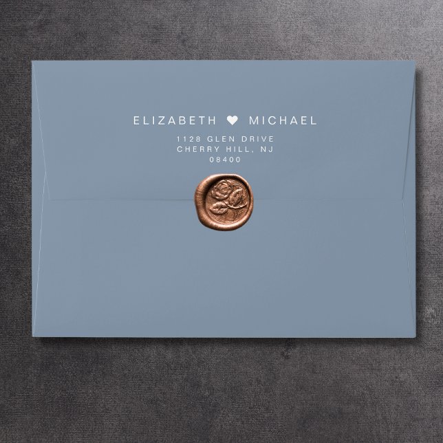 Minimal Modern Dusty Blue Wedding Invitation Envelope (Creator Uploaded)