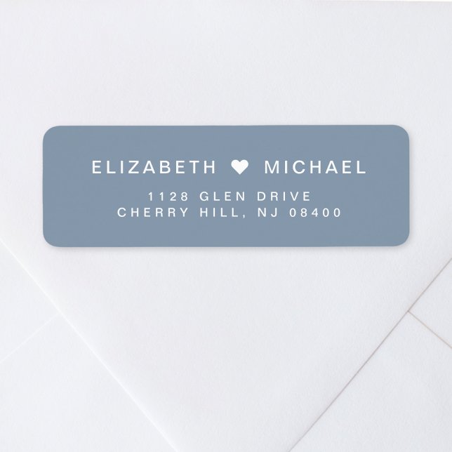 Minimal Modern Dusty Blue Wedding Return Address Label (Creator Uploaded)