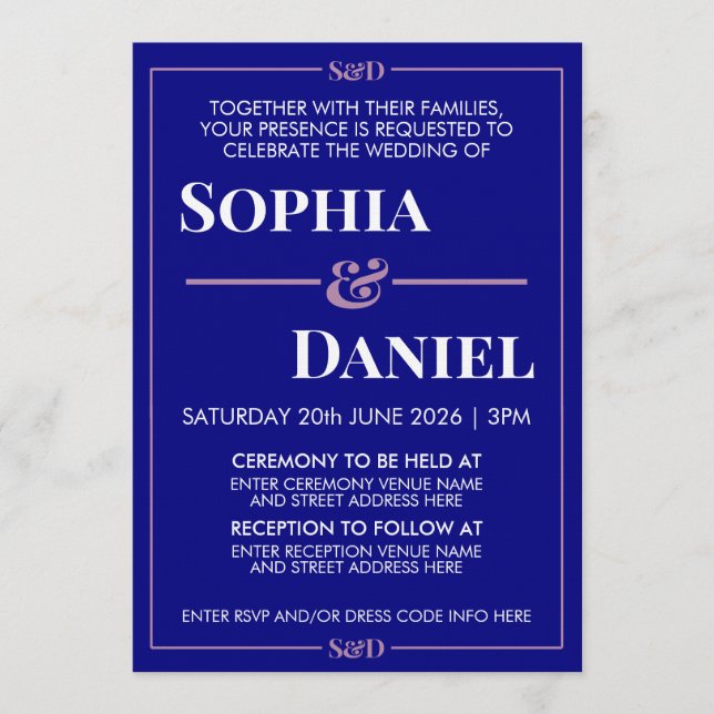 Minimal Modern Editable Wedding Invitation (Front)