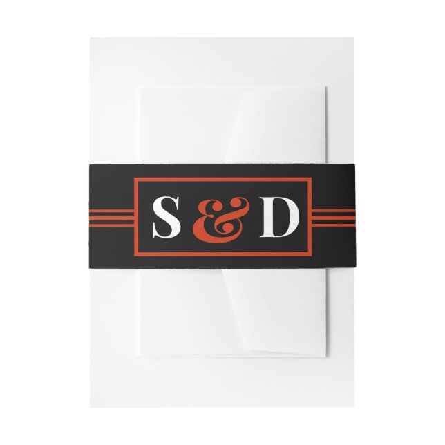 Minimal Modern Editable Wedding Invitation Belly Band (Front Example)