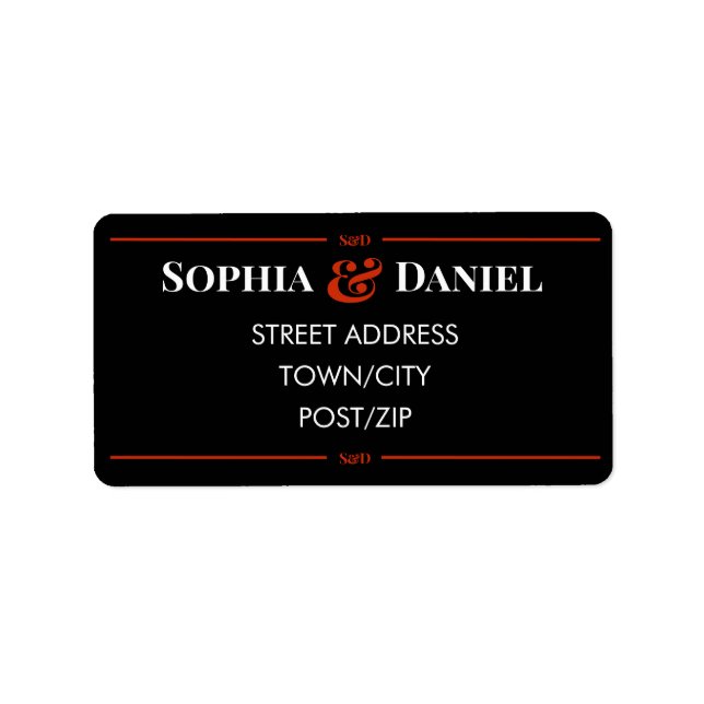 Minimal Modern Editable Wedding RSVP Address Label (Front)