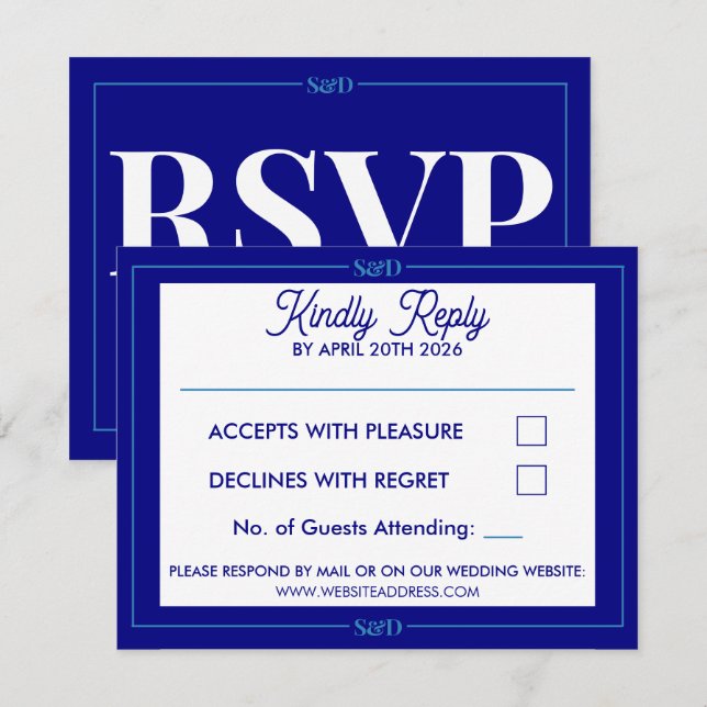 Minimal Modern Editable Wedding RSVP Card (Front/Back)