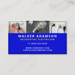 Minimal & Modern Electrician Lightning Bulb Business Card