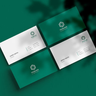 Minimal Modern Elegant Green Business Card