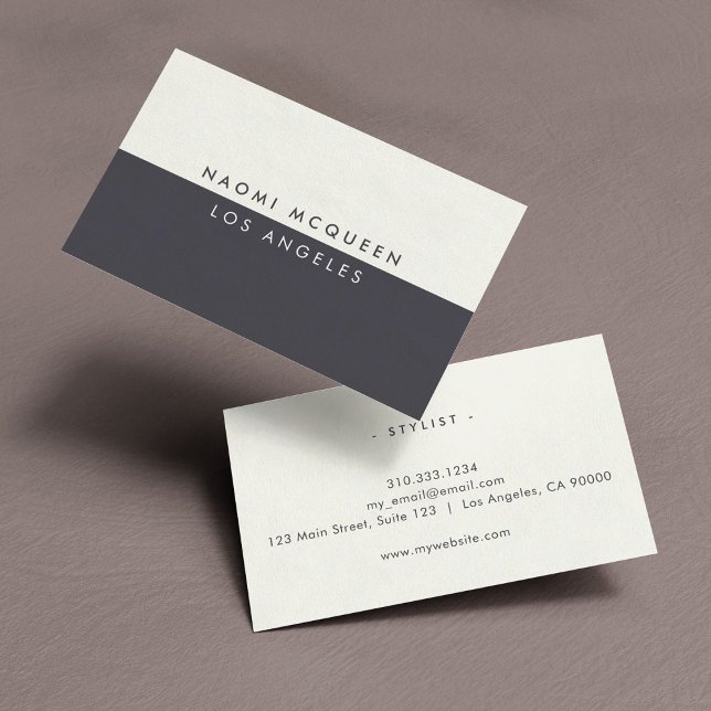Minimal Modern Elegant Ivory Grey Simple Business Card (Creator Uploaded)