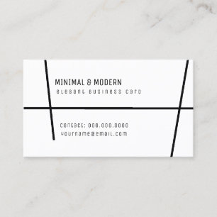 minimal & modern elegant minimalist white business card