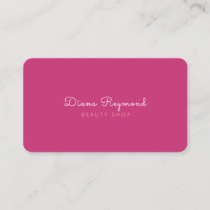 minimal modern, elegant plain pink feminine beauty business card