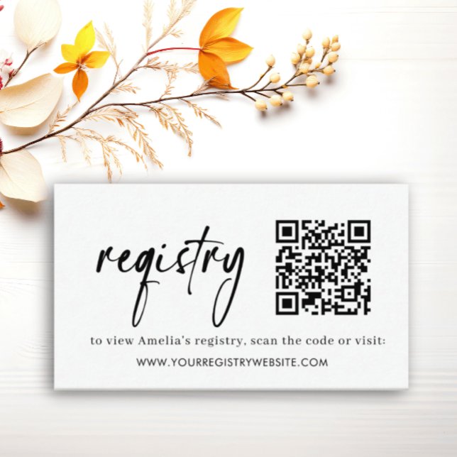 Minimal Modern Elegant Registry Baby Shower Enclosure Card (Creator Uploaded)