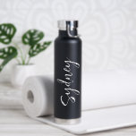 Minimal Modern Elegant Script Personalised Name Water Bottle<br><div class="desc">Beautiful and stylish personalised script name water bottle. The design features a minimal and modern design with a personalised name in elegant and modern script calligraphy.</div>