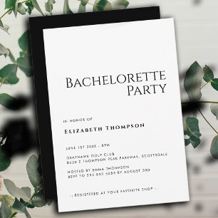 Minimal Modern Elegant Simple Bachelorette Party Invitation