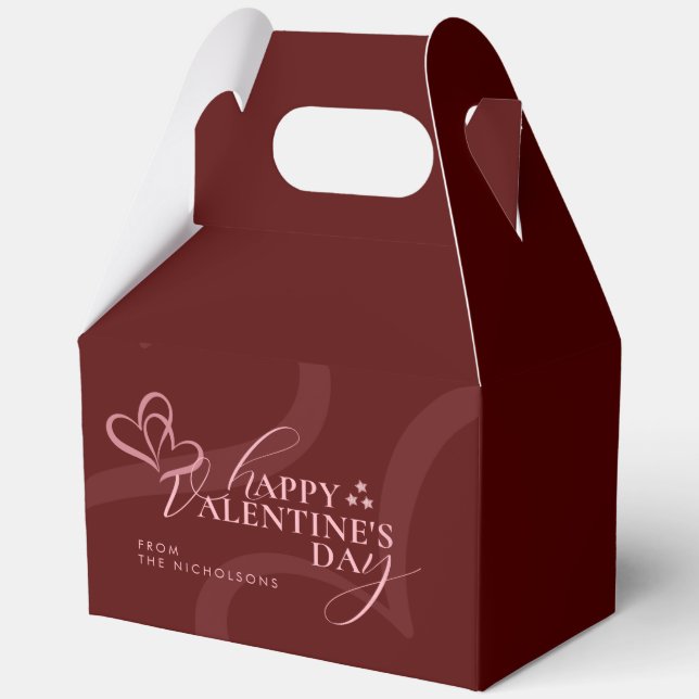 Minimal Modern Elegant Typography Valentine's Day Favour Box (Front)