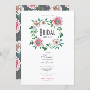 Minimal Modern Floral Bridal Shower Invitation