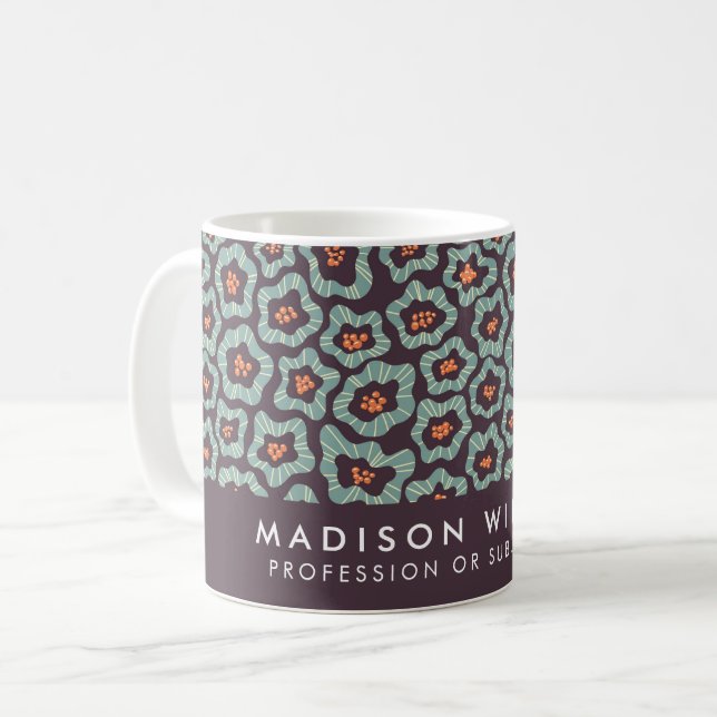 Minimal Modern Flowers Coffee Mug (Front Left)