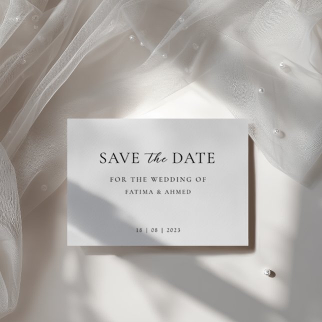 Minimal Modern Formal Script Wedding Save The Date Announcement Postcard (Creator Uploaded)