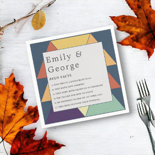 Minimal Modern Geometric Colourful Stylish Wedding Napkin
