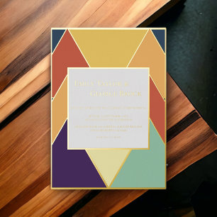 Minimal Modern Geometric Colourful Wedding Gold