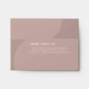 Minimal Modern Geometric Dusty Mauve RSVP Address Envelope