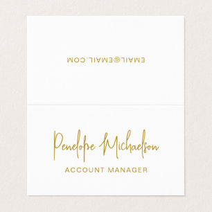 Minimal Modern Gold Colour Lettering and QR Code Business Card