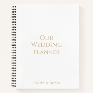 Minimal Modern Gold Script Our Wedding Planner Notebook