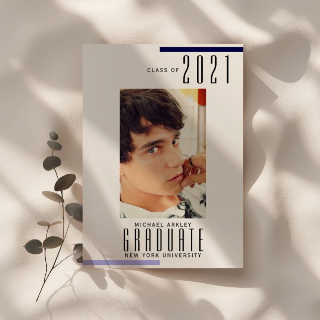 Minimal Modern Graduate Photo Graduation Announcement (Creator Uploaded)