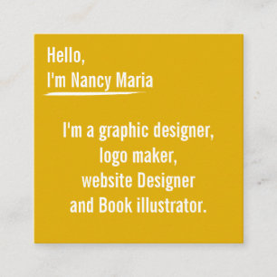 Minimal modern Graphic design Gold Square Business Card