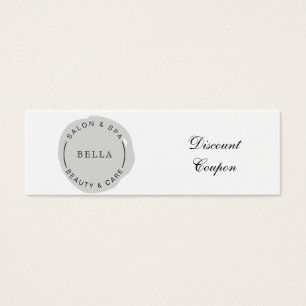 Minimal Modern Grey Salon and Spa Discount Card