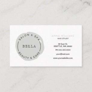 Minimal Modern Grey Salon and Spa Loyalty Card