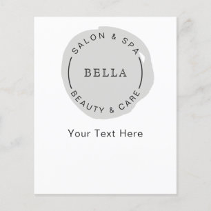 Minimal Modern Grey Salon Spa Coupons Flyer