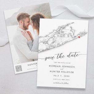 Minimal Modern Gurney's Montauk Resort Wedding Save The Date