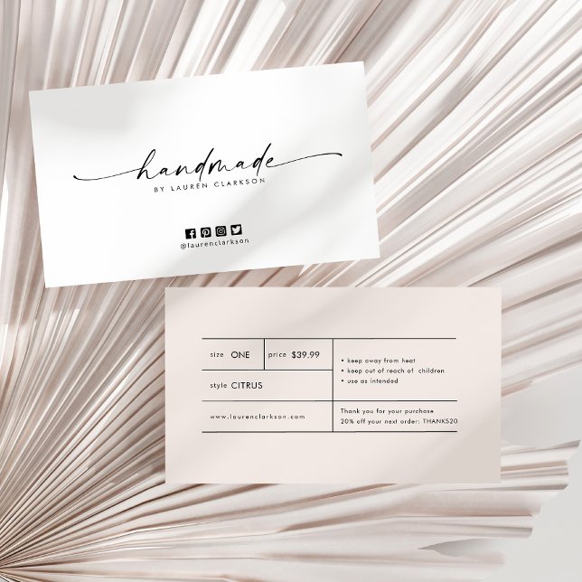 Minimal Modern Handmade Price Tag (Creator Uploaded)