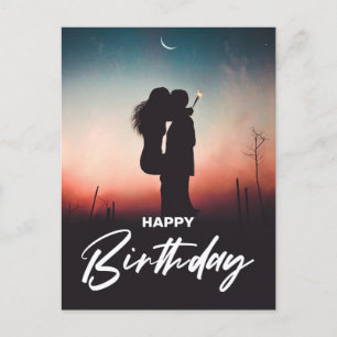 Minimal Modern Happy Birthday Greeting Wish Photo Postcard