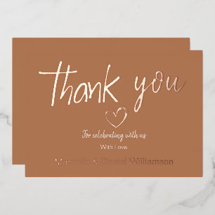 Minimal Modern Heart and Script Thank You Wedding