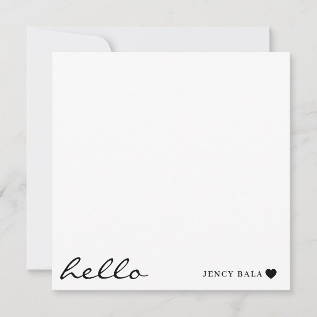 Minimal Modern Heart Clean White Design Card (Front)