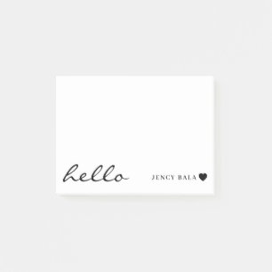 Minimal Modern Heart White Design Post-it Notes