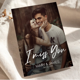 Minimal Modern I love you photo insert Postcard