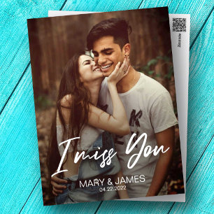 Minimal Modern I love you photo insert Postcard